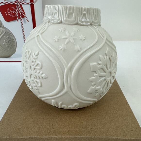Lenox Christmas Candle holder Ornament White Christmas Joy Peace Tealight Noel - Picture 7 of 16
